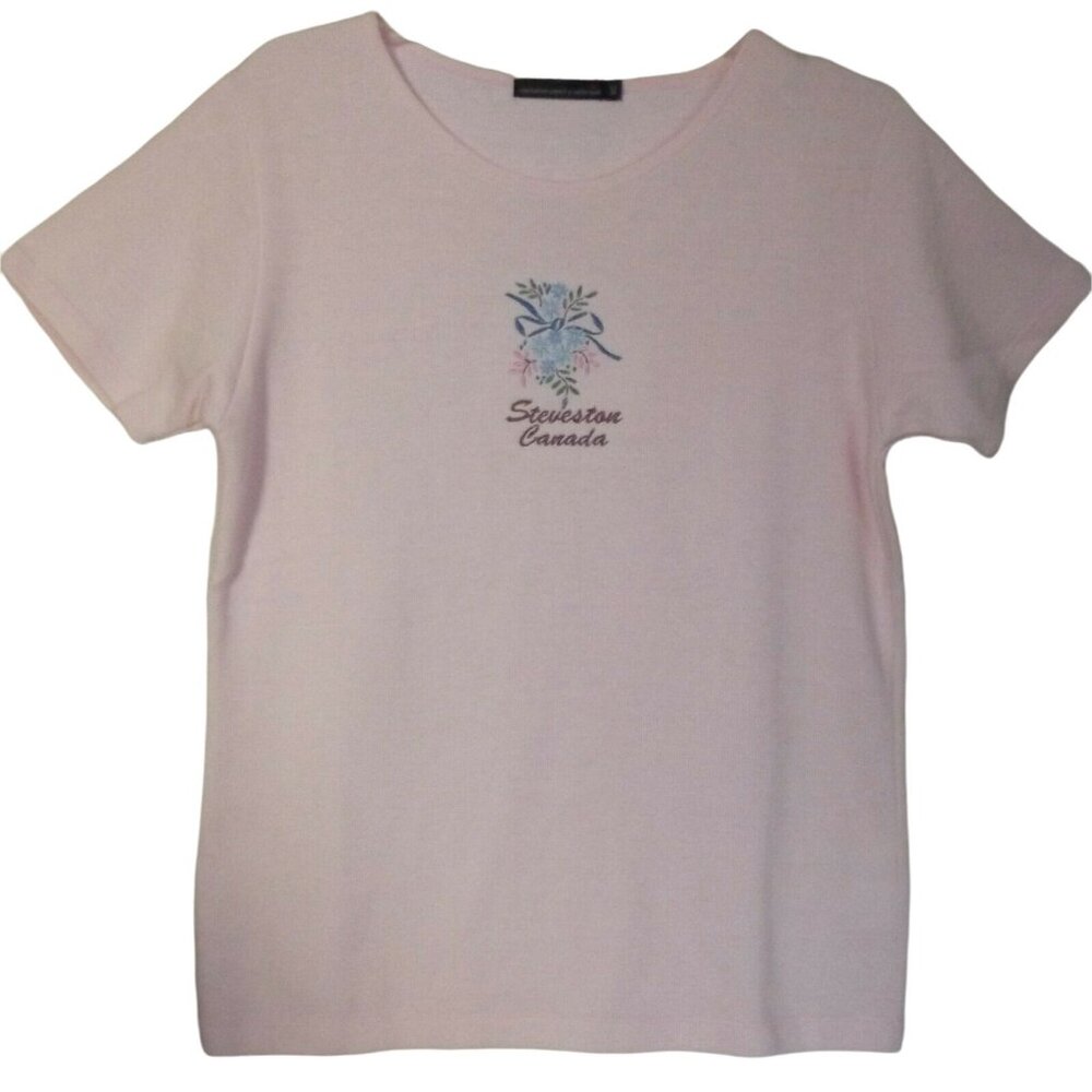 Canadian Country Collection T-Shirt Womens Medium Pink Thermal Steveston Canada